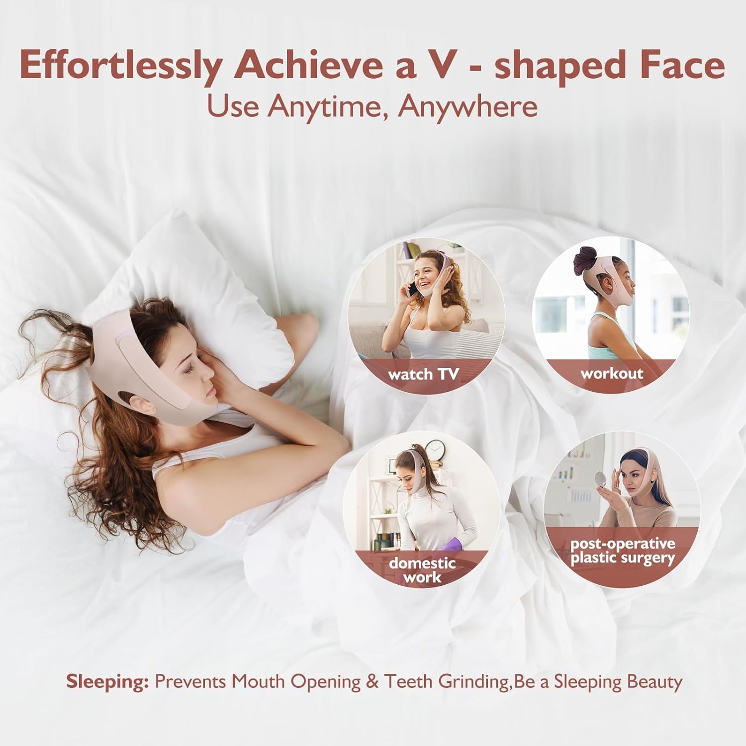 Transform Your Look Overnight with Our Reusable Jawline Shaper Chin Strap - Experience the Comfort of Breathable Cooling Fabric for a Defined V-Line Contour