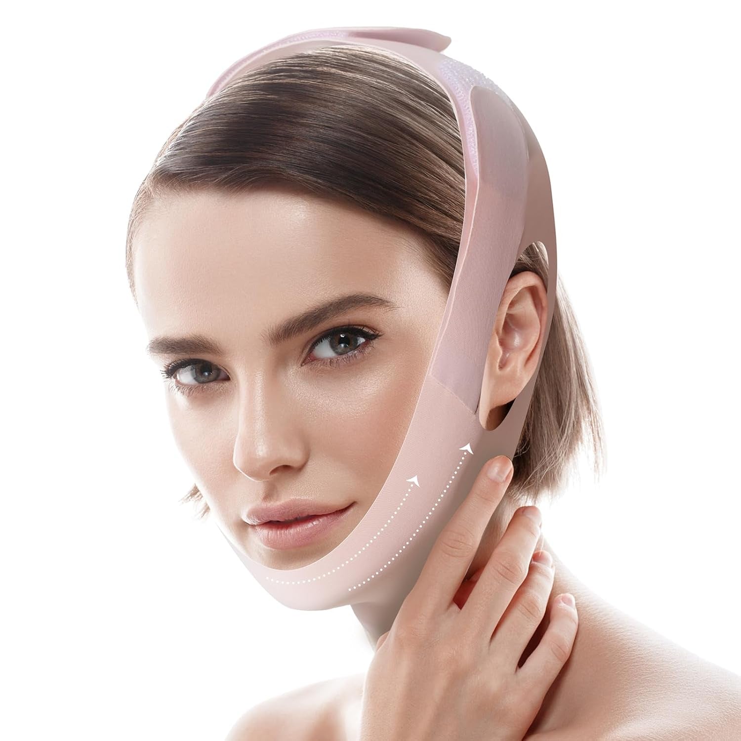 Transform Your Look Overnight with Our Reusable Jawline Shaper Chin Strap - Experience the Comfort of Breathable Cooling Fabric for a Defined V-Line Contour