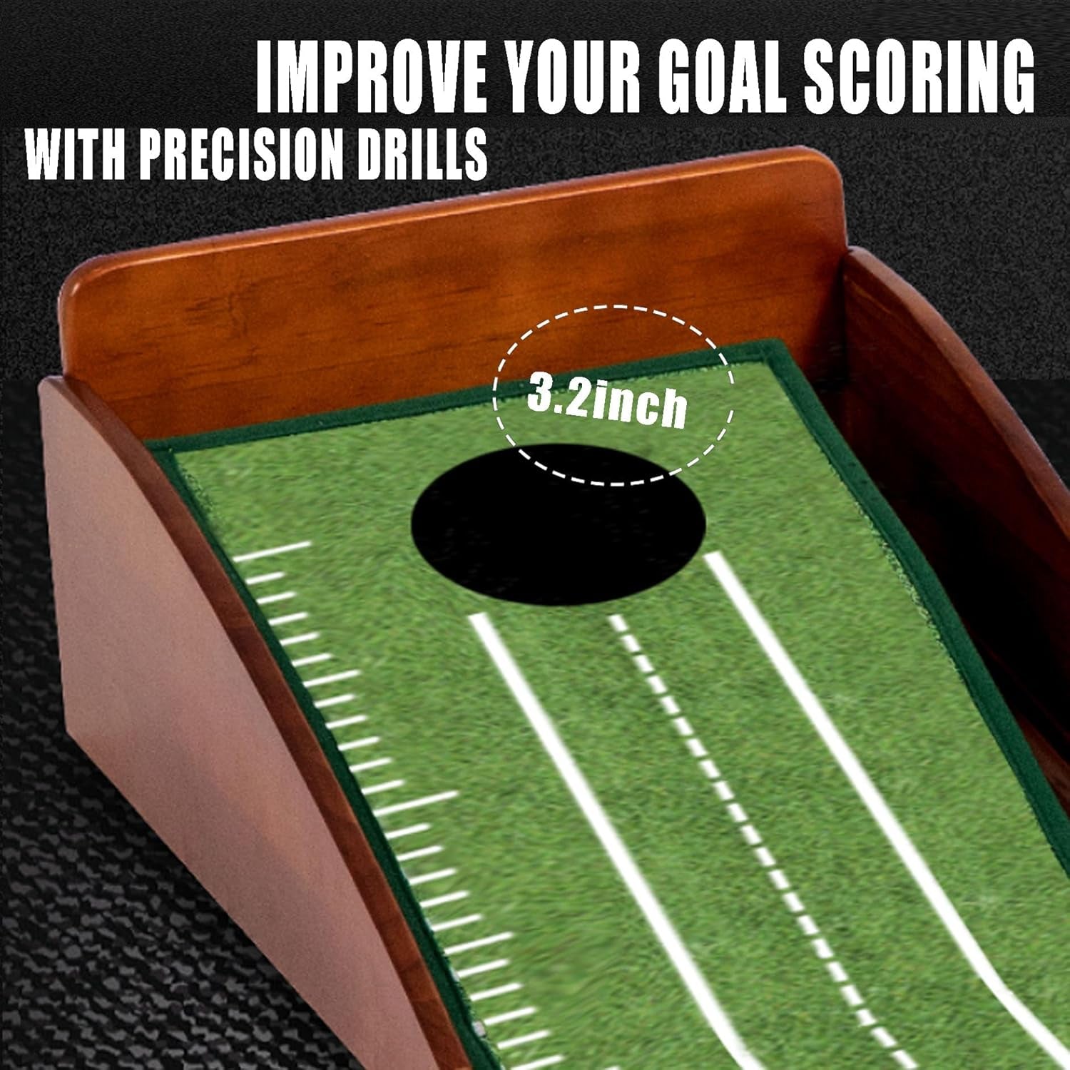 Indoor Putting Green with Auto Ball Return - Foldable Solid Wood Base and Premium Velvet Surface - Perfect for Home, Office, and Golf Enthusiasts