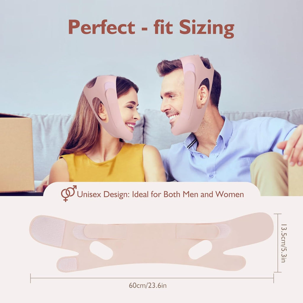 Transform Your Look Overnight with Our Reusable Jawline Shaper Chin Strap - Experience the Comfort of Breathable Cooling Fabric for a Defined V-Line Contour