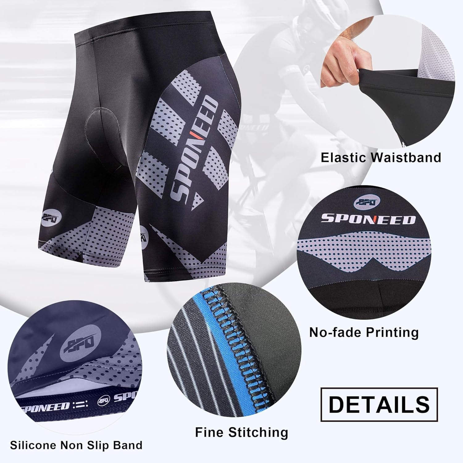 Men'S Cycling Shorts Padded Bicycle Riding Pants Bike Biking Clothes Cycle Wear Tights
