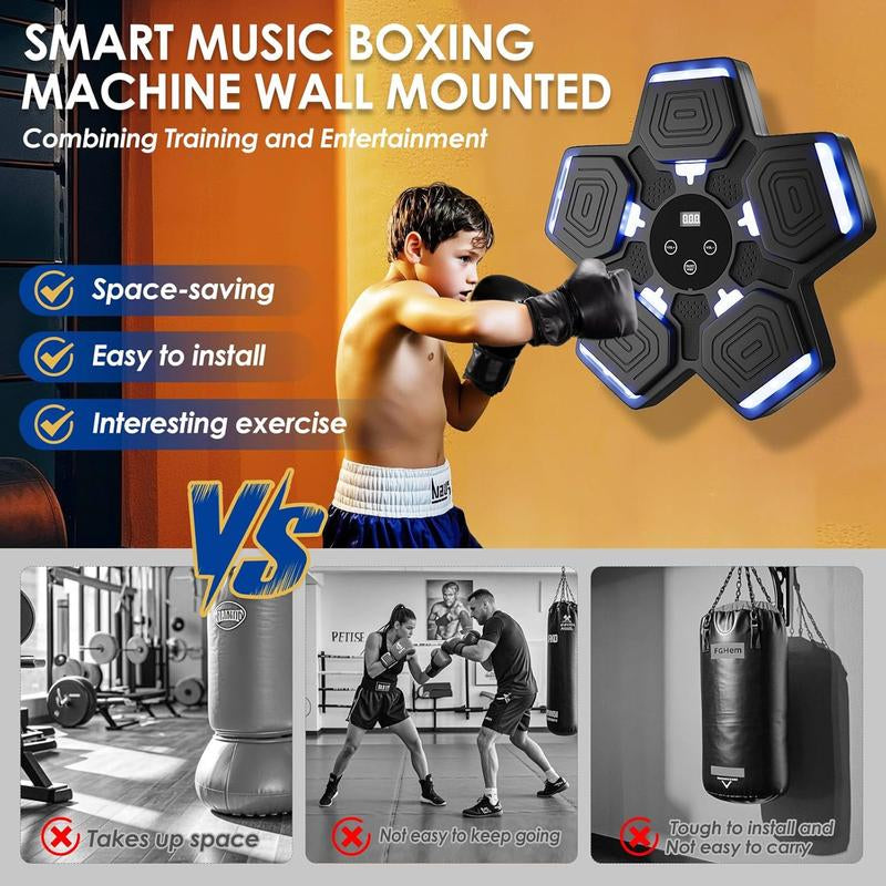 Professional Boxing Training Machine with Bluetooth Connectivity, Adjustable Speeds and Modes, Includes Boxing Gloves