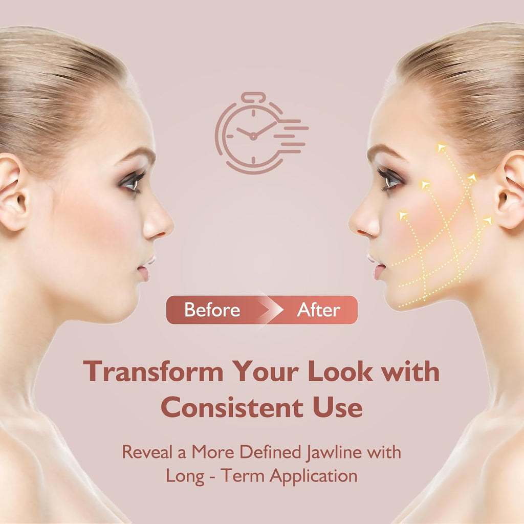 Transform Your Look Overnight with Our Reusable Jawline Shaper Chin Strap - Experience the Comfort of Breathable Cooling Fabric for a Defined V-Line Contour