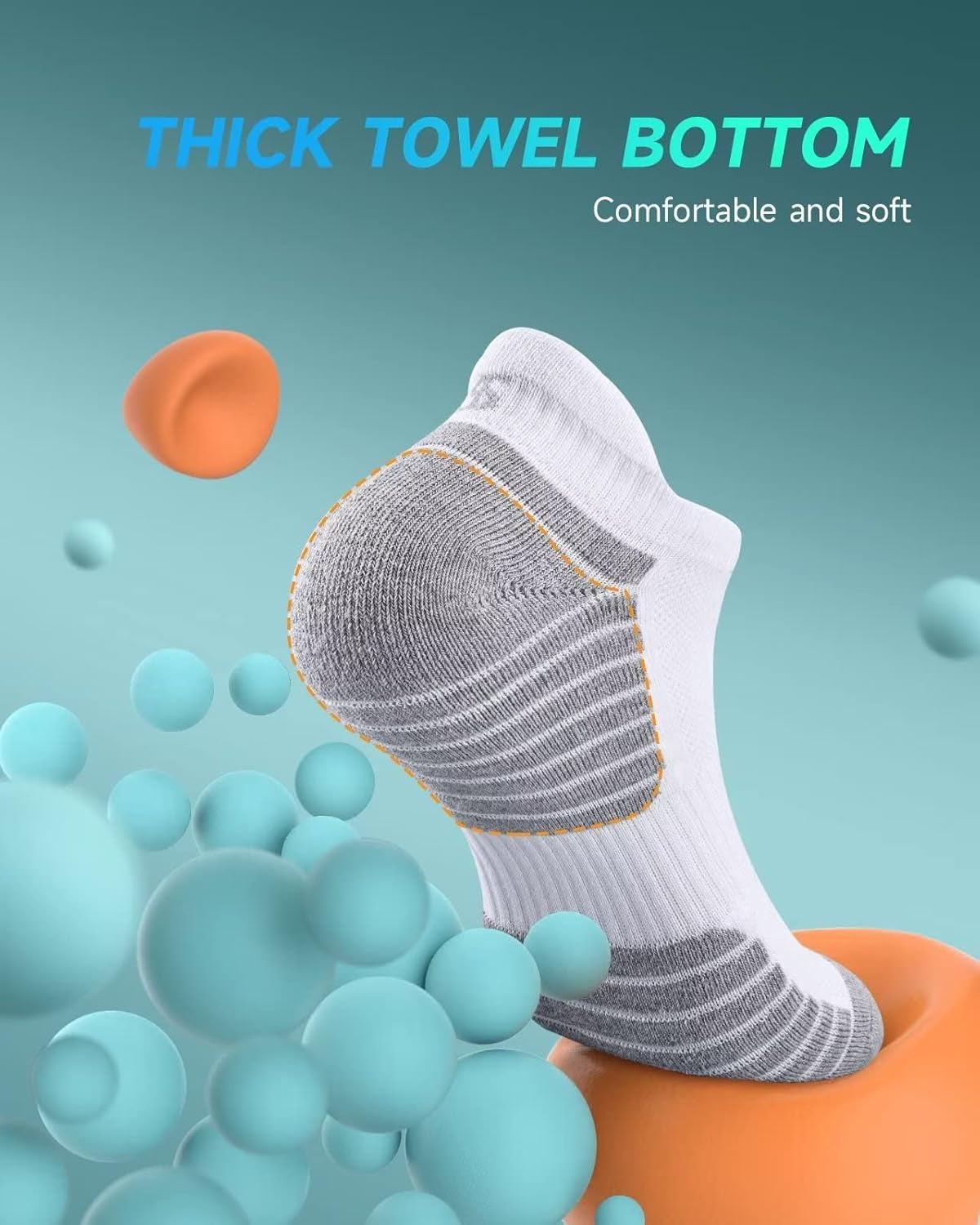 Socks Men Women,6 Pairs Low Cut Anti-Blister Cushioned Athletic Running Ankle Sports Sock