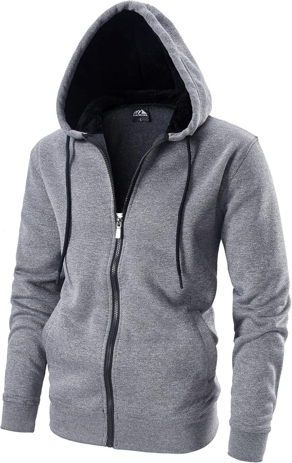 Men'S Full Zip Fleece Hoodie Zippered Color Block Hooded Slim Fit Long Sleeve Lightweight Sweatshirt