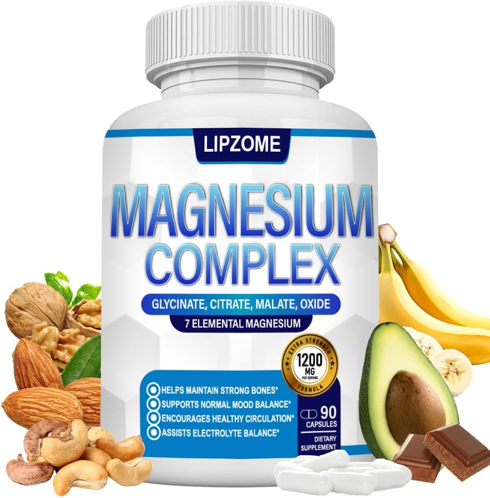 Advanced Magnesium Complex Supplement 1200mg – Comprehensive 8-In-1 Blend with Glycinate, Citrate, Malate, Taurate, Oxide, Aspartate, Orotate, and Chloride – High Absorption Formula – Non-GMO, 90 Capsules