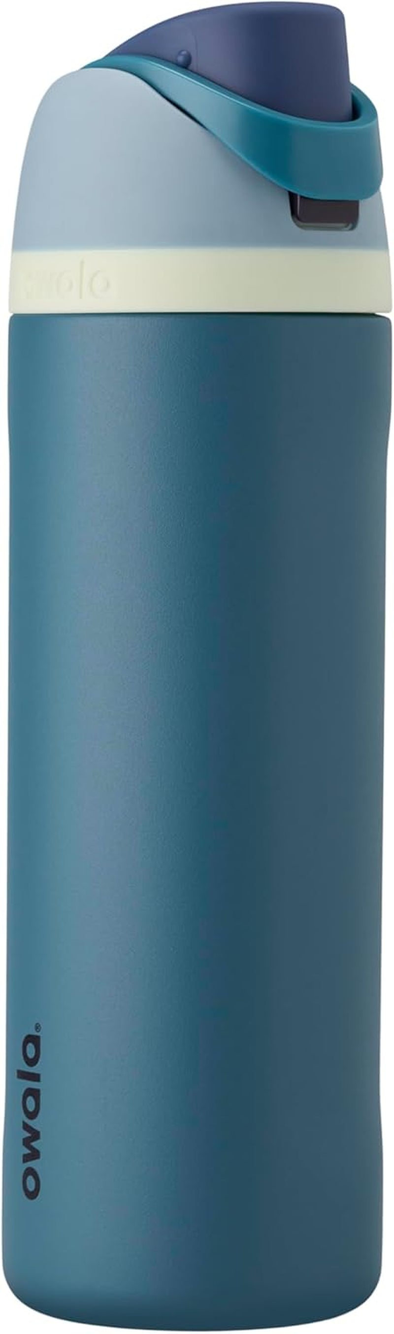 Freesip 24 Oz Insulated Stainless Steel Water Bottle with Straw - BPA-Free Sports Bottle for Travel in Denim