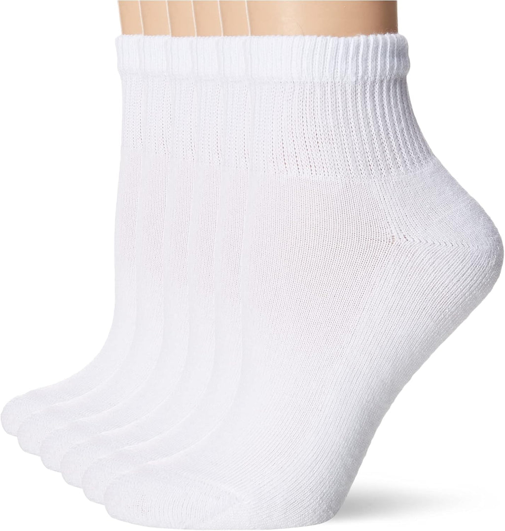 Ultimate Womens Ankle Socks, Comfort Toe Seamed, White & Black Available, 6-Pack