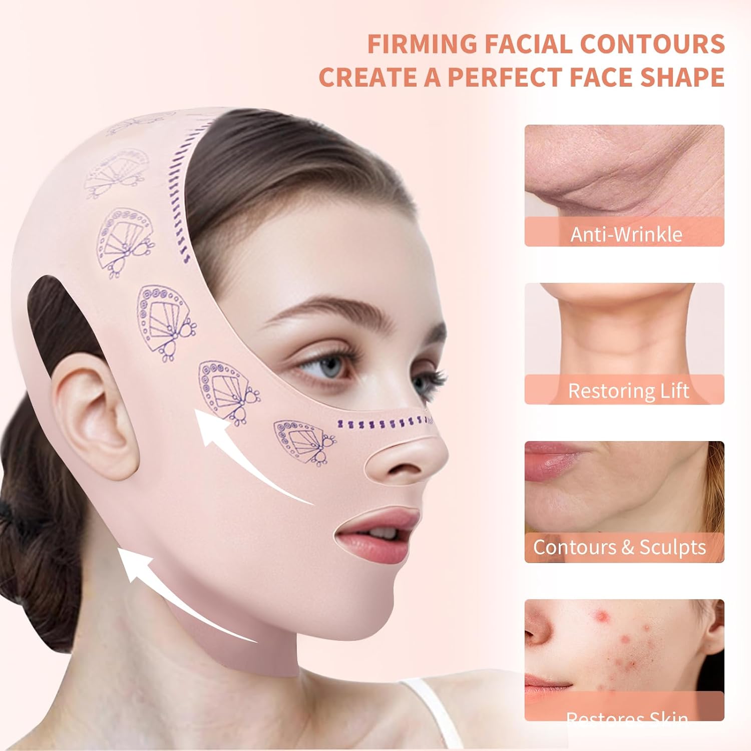 Transform Your Look with the Reusable Chin Strap - Double Chin Reducer for a Defined V-Line and Firm Jawline