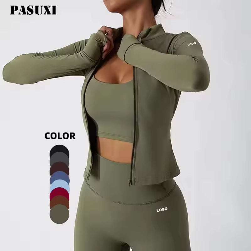 PASUXI Wholesale Fitness 3 Piece Women Gym Yoga Wear Set Workout Seamless Long Sleeve Sports Suit Yoga Set