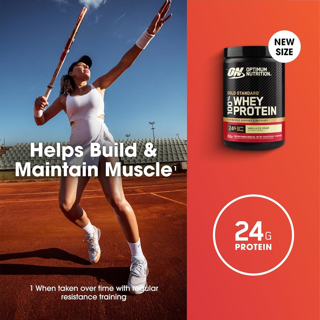 Gold Standard 100% Whey Protein Powder - Vanilla Ice Cream, 0.68 lb (Single Pack)