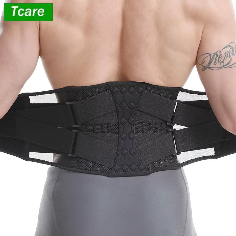 Sports Adjustable Lumbar Back Brace Anti-Skid Breathable Waist Support Belt for Exercise Fitness Cycling Running Gym Tennis Golf