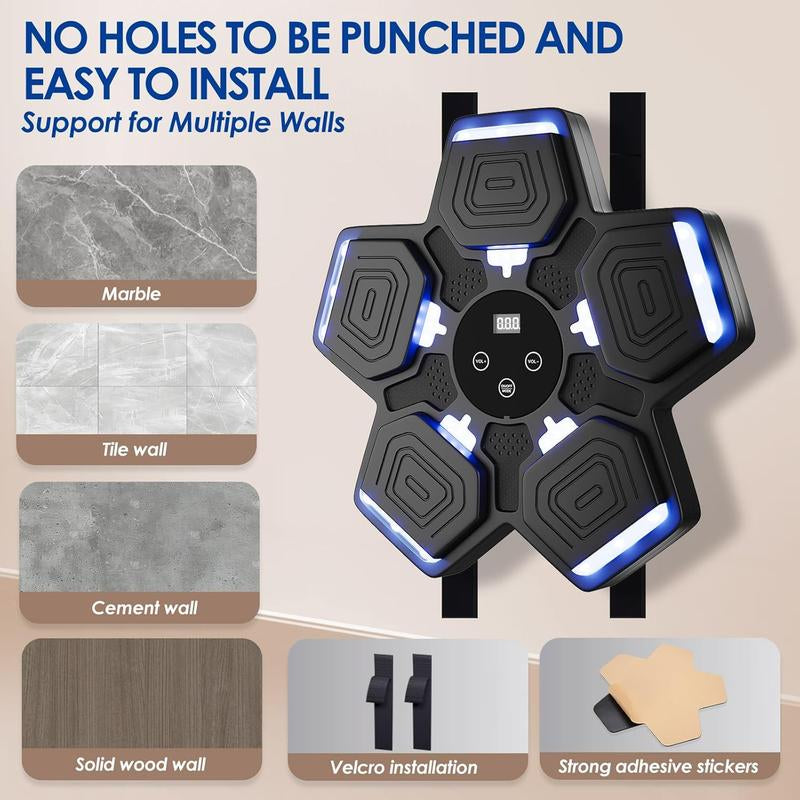 Professional Boxing Training Machine with Bluetooth Connectivity, Adjustable Speeds and Modes, Includes Boxing Gloves