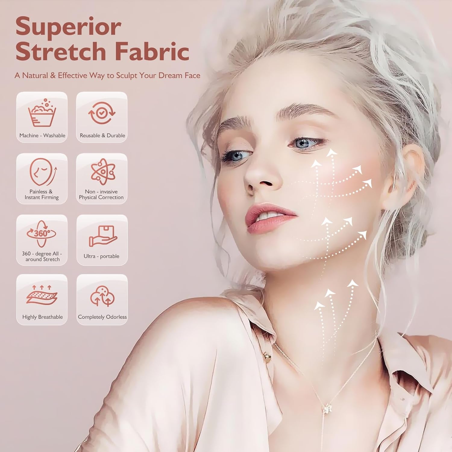 Transform Your Look Overnight with Our Reusable Jawline Shaper Chin Strap - Experience the Comfort of Breathable Cooling Fabric for a Defined V-Line Contour