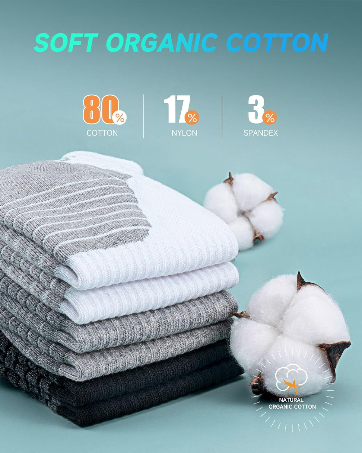 Socks Men Women,6 Pairs Low Cut Anti-Blister Cushioned Athletic Running Ankle Sports Sock