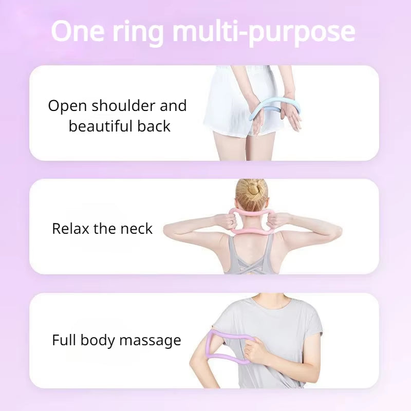 Open Shoulder and Beautiful Back Yoga Ring Fitness Stretching and Relaxation Soft Fascia Stretching Ring Fitness Ring