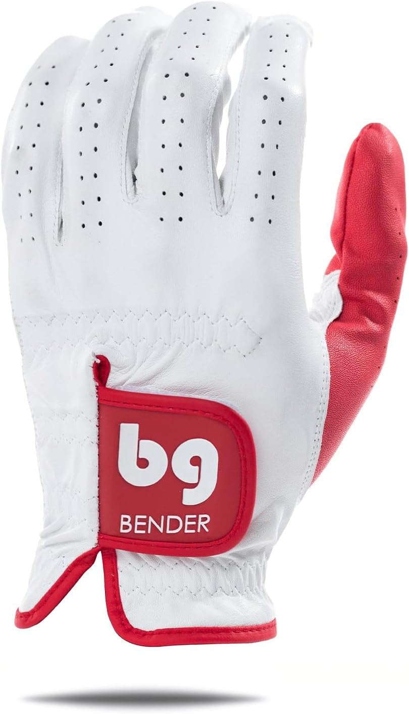 Bender - Mens Golf Glove, Durable Leather Golf Gloves, Unique Golf Gloves