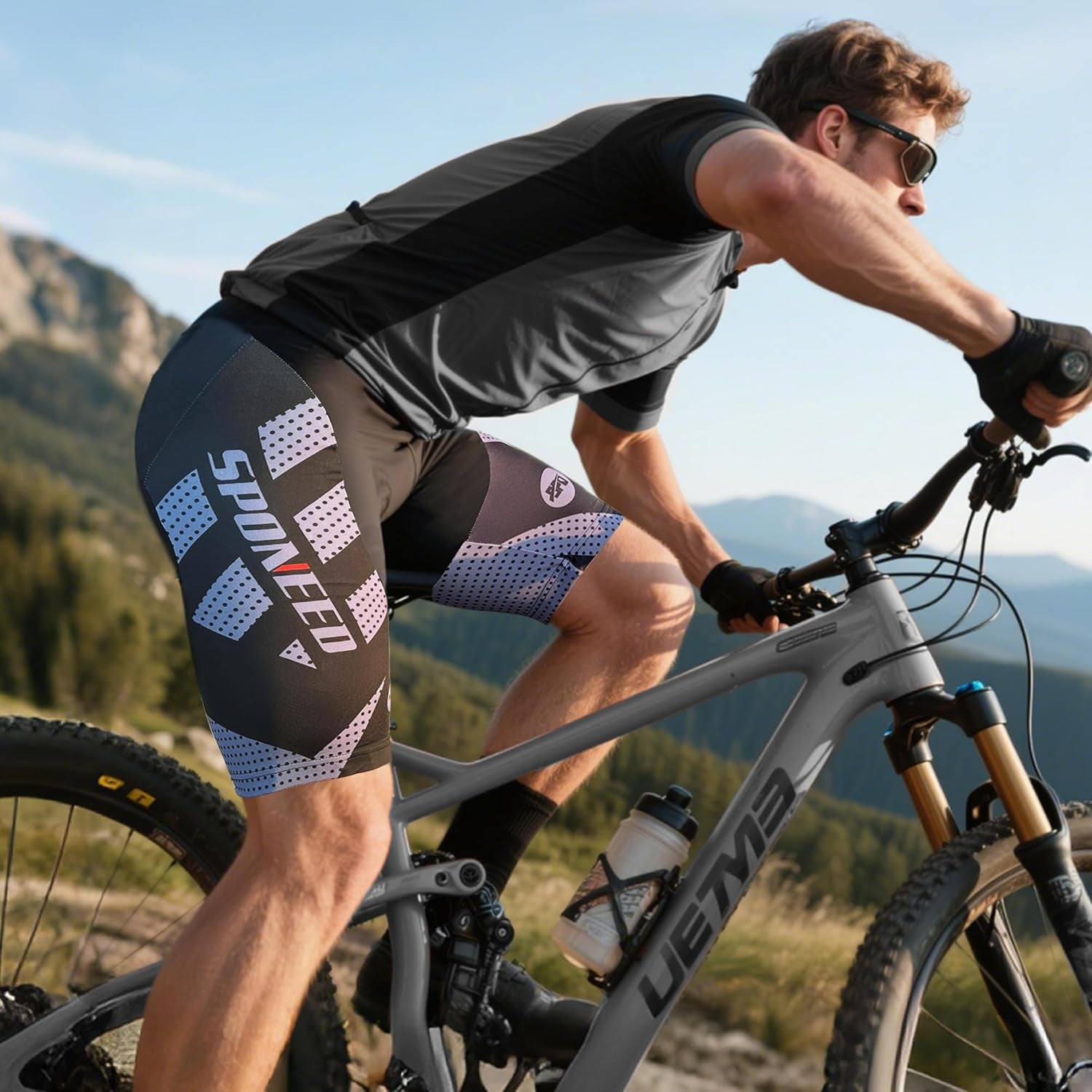 Men'S Cycling Shorts Padded Bicycle Riding Pants Bike Biking Clothes Cycle Wear Tights