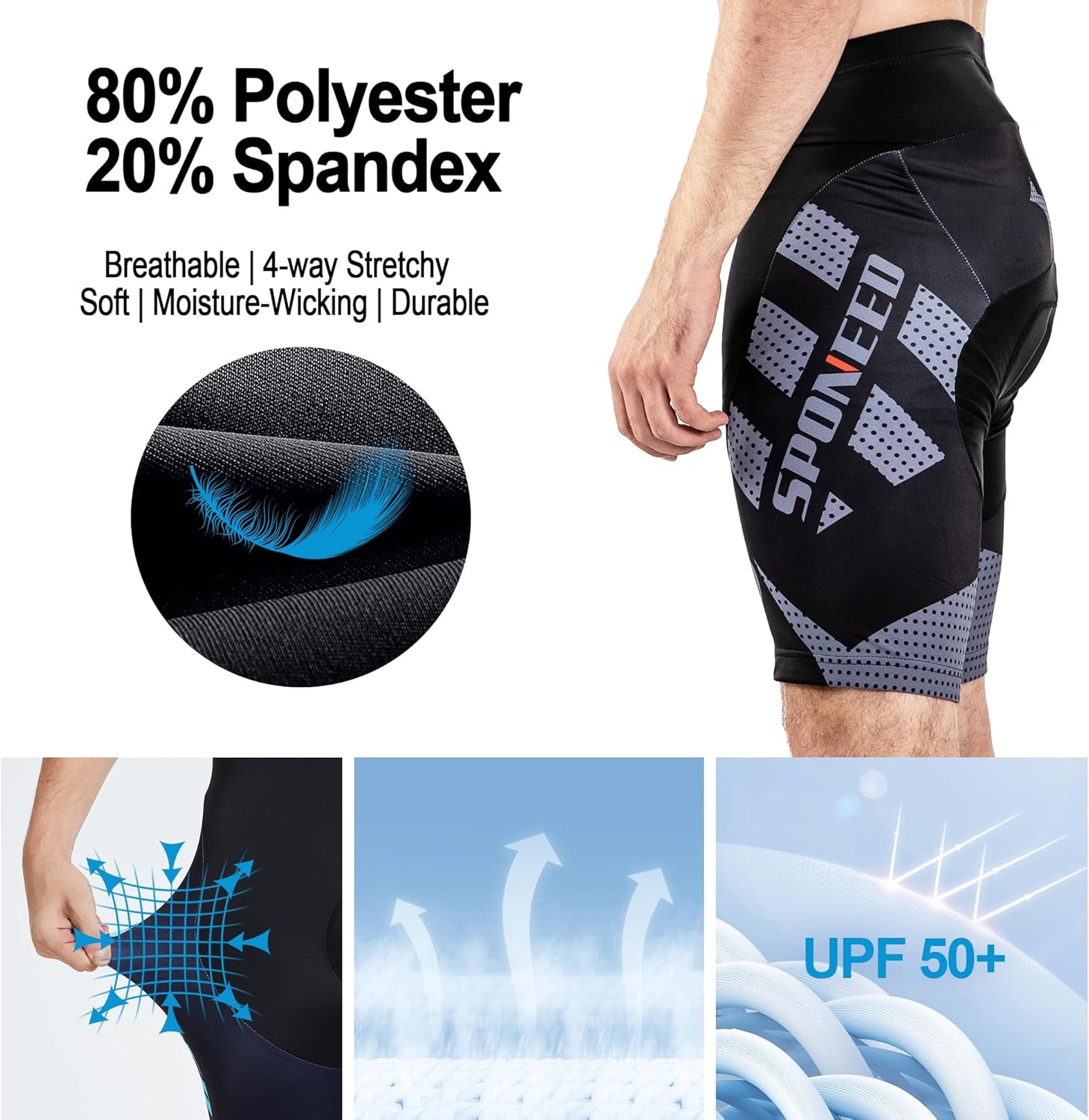 Men'S Cycling Shorts Padded Bicycle Riding Pants Bike Biking Clothes Cycle Wear Tights